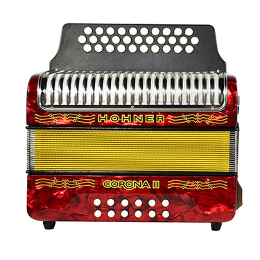 Acordeon Hohner Corona Ii 31 Botones 12 Bajos Sol/Do/Fa Rojo, A5623s